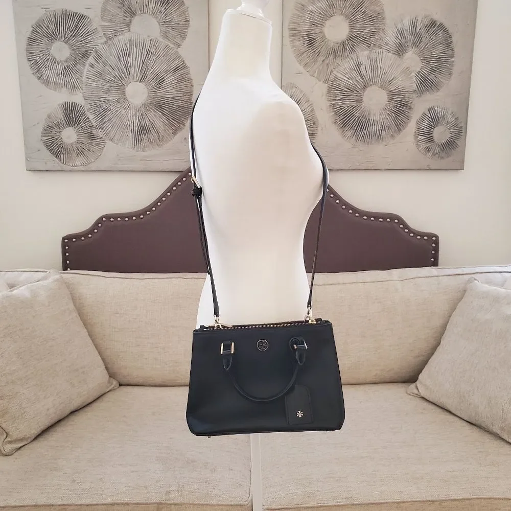 Tory Burch HFA031 Crossbody Bag Black Leather